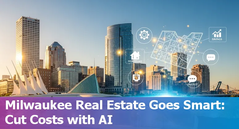 AI-driven property management dashboard showing Milwaukee, Wisconsin skyline and smart building analytics