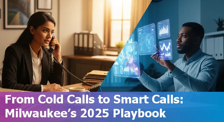Milwaukee, Wisconsin sales team using AI tools on laptops in 2025 office setting