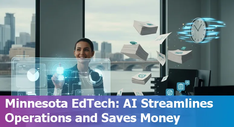 Minneapolis, Minnesota educators using AI tools with University of Minnesota research and state resources in the background