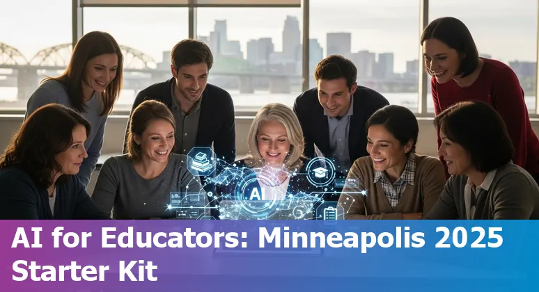Educators collaborating over AI tools at a workshop in Minneapolis, Minnesota in 2025