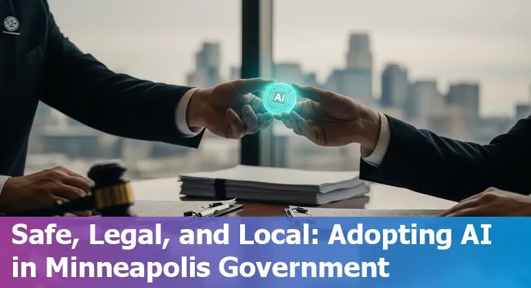 City of Minneapolis skyline with AI icons overlay — guide to using AI in Minneapolis, Minnesota in 2025