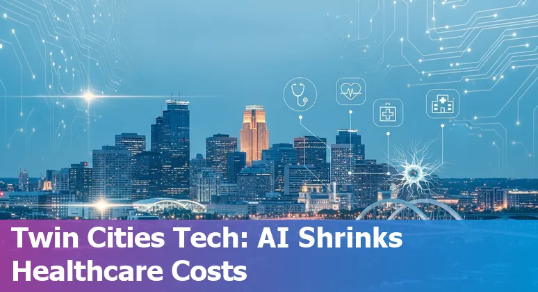 AI-powered healthcare workflow in Minneapolis, Minnesota showing clinicians, analytics, and Blue Cross and University of Minnesota collaboration