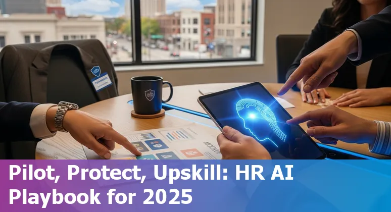 HR professional using AI dashboard in Minneapolis, Minnesota office, 2025