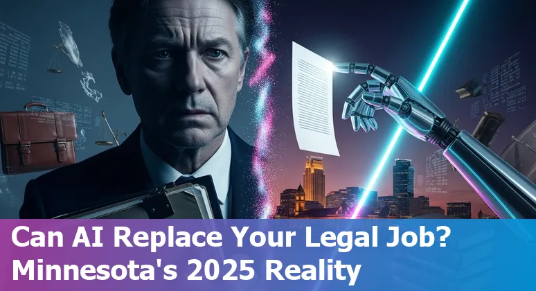 Minneapolis, Minnesota legal team using AI tools with Minnesota skyline in background