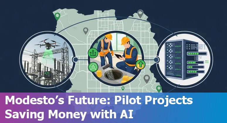 Local government staff using AI tools in Modesto, California office to streamline services and cut costs