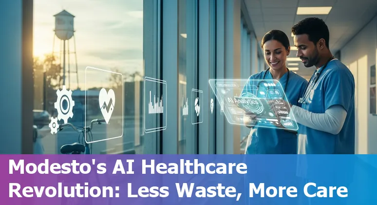 Healthcare team using AI dashboard in Modesto, California clinic to cut costs and improve efficiency