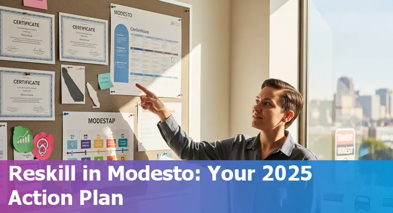 Modesto, California marketer using AI tools on laptop — 2025 guidance for marketing jobs in Modesto, California