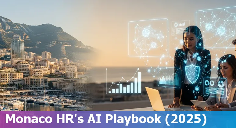 HR professional using an AI dashboard in an office in Monaco, 2025