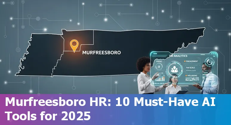 HR professional in Murfreesboro using AI tools dashboard for recruiting, engagement, and analytics