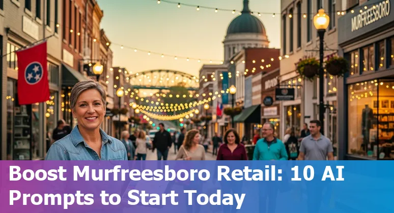 Murfreesboro retail shop owner using AI dashboard with local map and KPIs on screen
