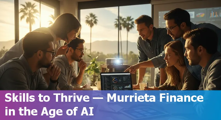 Finance professional using AI dashboard in Murrieta, California — finance jobs and upskilling in 2025