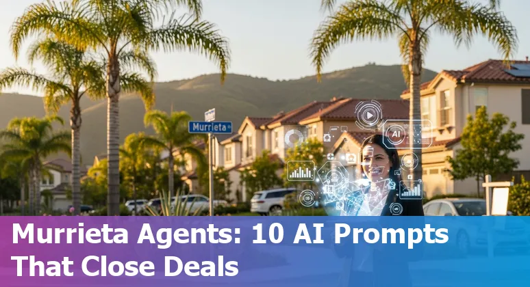Agent using AI on a laptop to generate a Murrieta property listing with home photos on screen