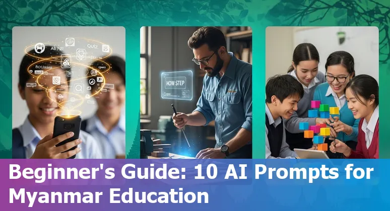 Students and teachers in Myanmar using AI tools like DeepSeek, BytePlus ModelArk and mobile language apps in a classroom