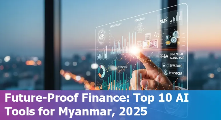 Collage of AI tools logos including QuickBooks Online, Xero, NetSuite, Sage Intacct, Datarails, Anaplan, Bloomberg, Vic.ai, Botkeeper, Trullion for Myanmar finance professionals
