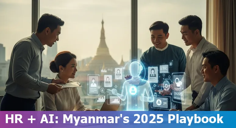 HR professional using AI dashboard in Yangon, Myanmar office