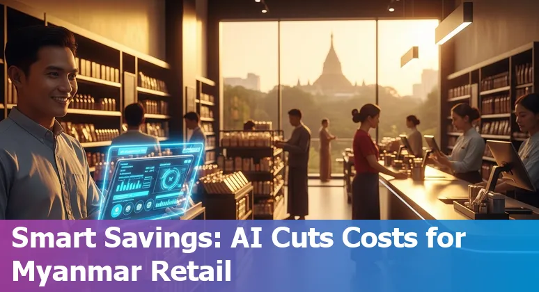 Retail staff using AI tools for inventory and delivery planning in Myanmar store