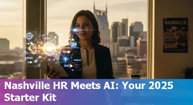 HR professional using AI tools at a Nashville conference in Tennessee, USA