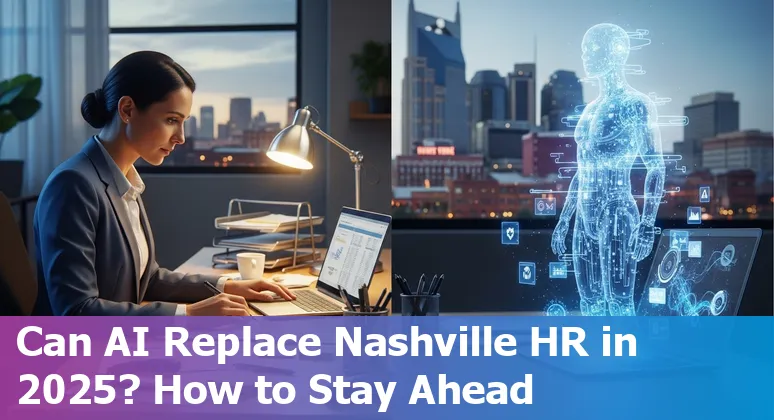 HR professional using AI tools at Music City Center in Nashville, TN — will AI replace HR jobs in Nashville, TN in 2025?
