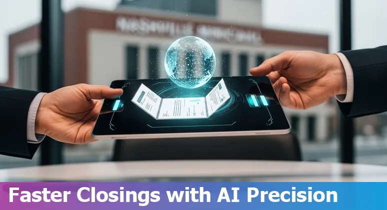 Nashville, TN real estate agents using AI tools on tablets while viewing a virtual property tour in Tennessee