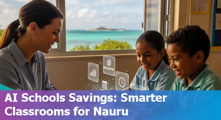 AI dashboard showing school budgets and student analytics for education companies in Nauru