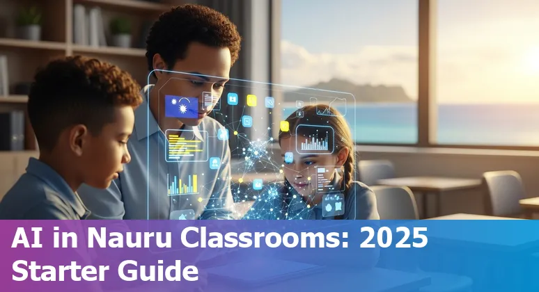 Teachers and students using AI tools in a classroom in Nauru, NR, 2025