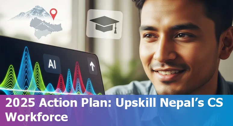 Customer service agent with AI overlay in Kathmandu, Nepal — Will AI replace customer service jobs in Nepal in 2025?