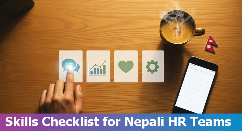 AI and HR collaboration in a Nepali office — human and AI tools working together for HR jobs in Nepal in 2025