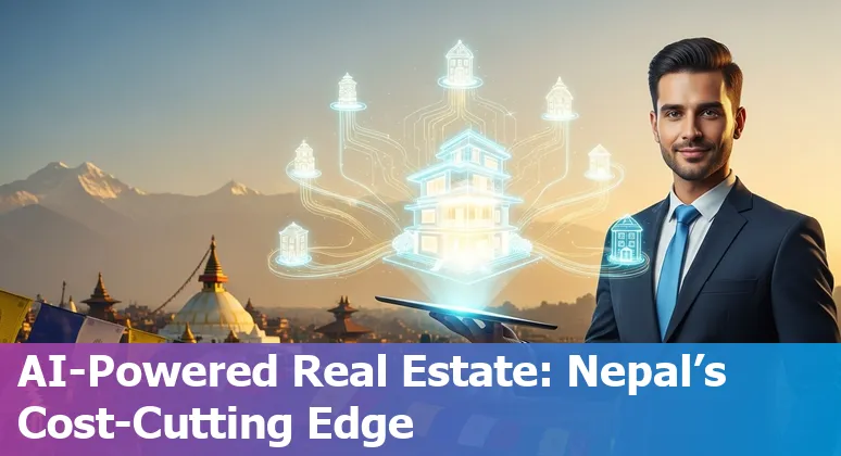 Illustration of AI-powered real estate tools helping companies in Nepal save costs and improve efficiency in Nepal