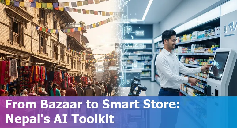 AI-powered retail in Nepal showing chatbot, personalized recommendations, and store heatmap