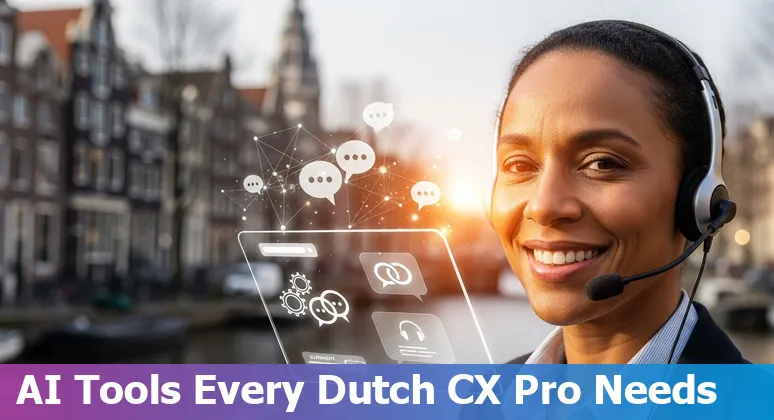 Collage of logos: Zendesk, ChatGPT, Gemini, Drift, Tidio, Replicant, Balto, Freddy AI, DeepL and Empower with Dutch flag outline