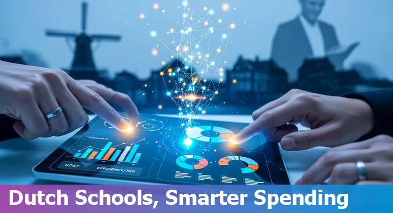 Education company team using AI dashboard in the Netherlands, NL to automate administration and improve efficiency