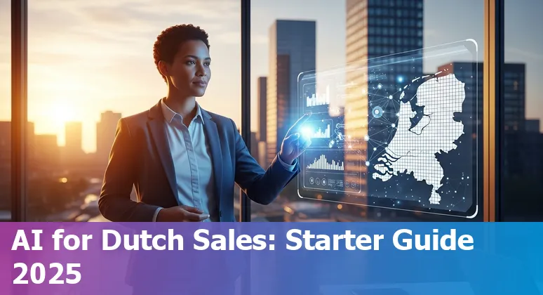 Sales professional using AI tools on a laptop in an office in the Netherlands, 2025