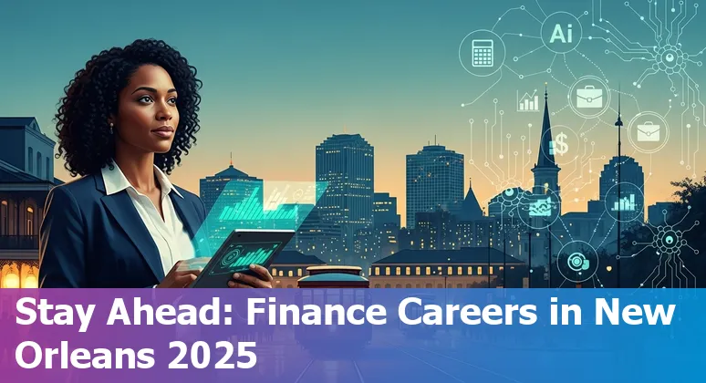 Finance professionals and AI technology in New Orleans, Louisiana skyline image