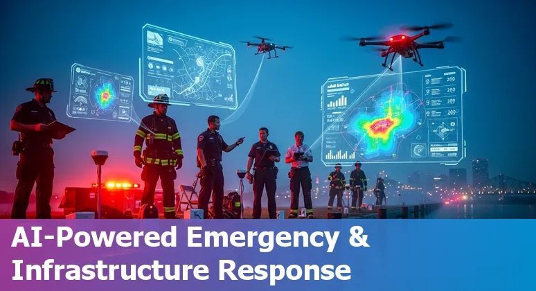 City of New Orleans map with AI icons for emergency response, grants, permits, and chatbots.