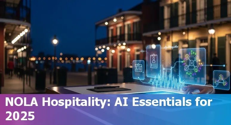 AI-powered hotel front desk assisting conference attendees outside the Ernest N. Morial Convention Center in New Orleans, LA in 2025