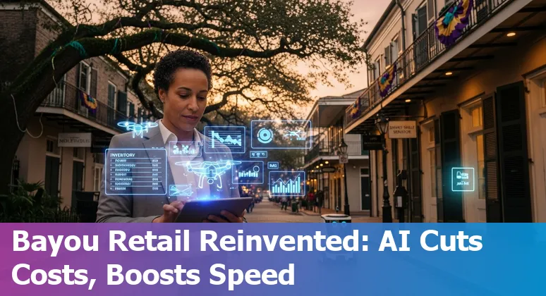 Retail staff using AI tools in a New Orleans, Louisiana store — computer vision, chatbots, and dashboards improving efficiency