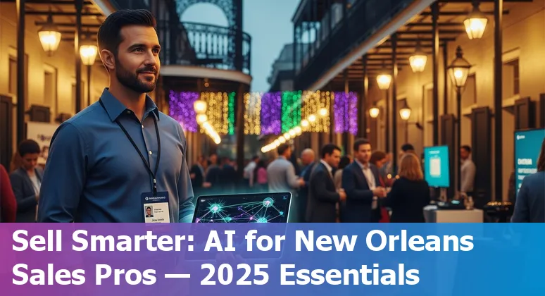 Sales professional using AI tools at a conference in New Orleans, LA in 2025