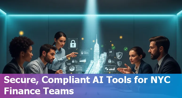 Collage of AI finance tool logos—QuickBooks, NetSuite, Planful, Datarails, Anaplan, Vic.ai, Arya.ai, Botkeeper, Databricks, Trullion — with NYC skyline background