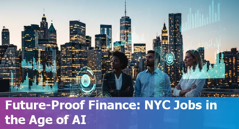 Finance professionals using AI tools in an office on Wall Street, New York City