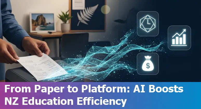 Education staff using AI tools in a New Zealand classroom to cut costs and improve efficiency in New Zealand