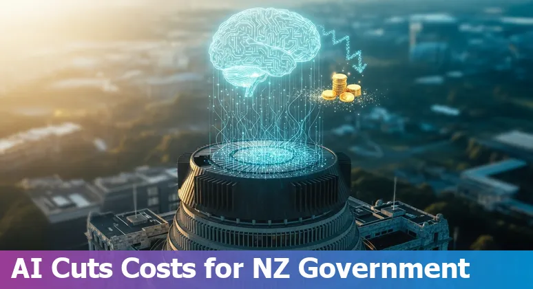 Government staff using AI dashboards in New Zealand office to cut costs and improve efficiency in New Zealand