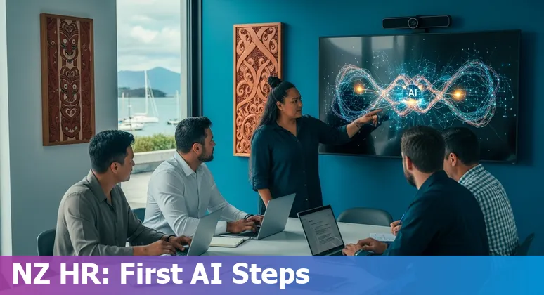 HR professionals using AI tools in a New Zealand office, 2025