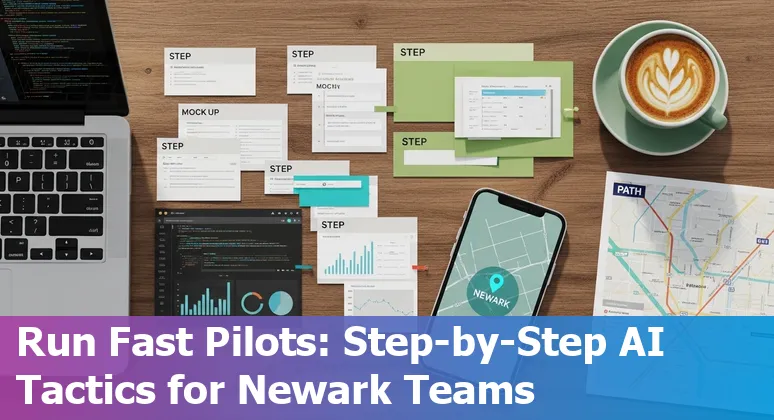 Newark, New Jersey marketing team using AI tools in 2025 — laptop dashboards showing AI-driven campaigns