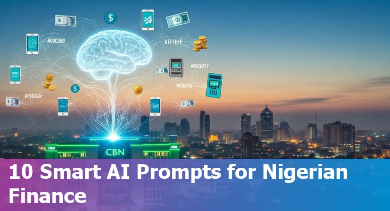 Illustration of AI use cases in Nigeria's financial services, showing chatbots, fraud detection, credit scoring and inclusion