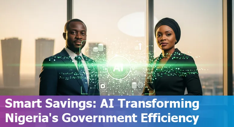 Illustration of AI assisting government services in Nigeria, showing Service-Wise GPT, NCAIR and Nigerian public-sector icons