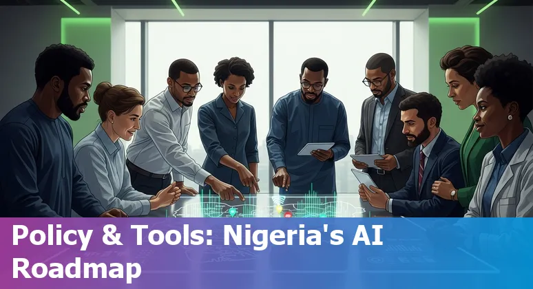 Illustration of AI in healthcare in Nigeria 2025 showing telemedicine, diagnostics, and public health surveillance in Nigeria