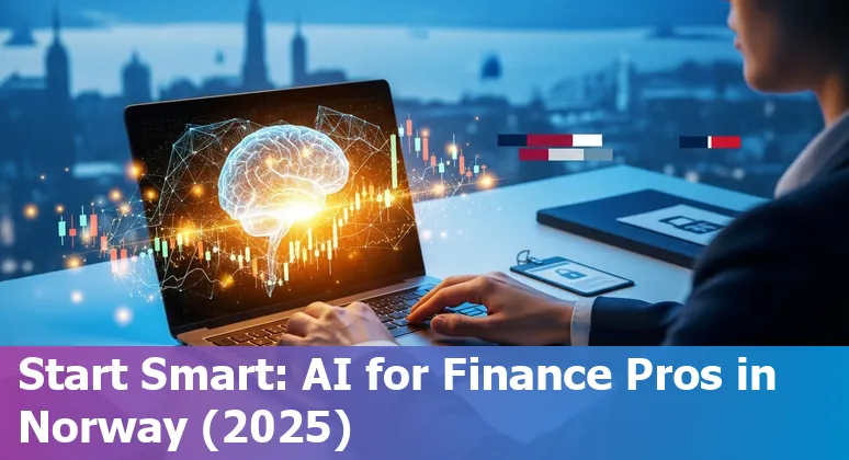 Finance professional reviewing an AI dashboard for corporate finance in Norway, 2025