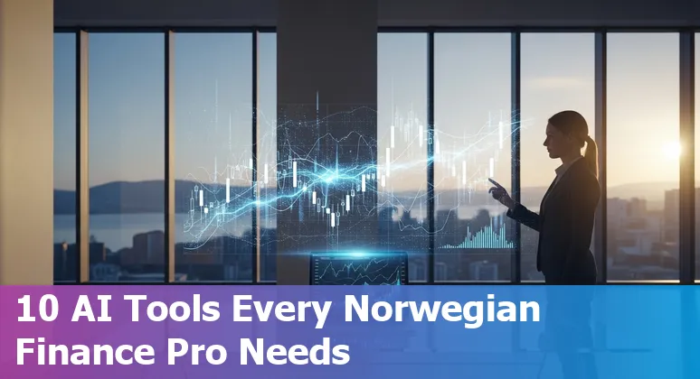 Collage of AI tool logos (ChatGPT, Formula Bot, Alteryx, AlphaSense, Arya.ai, Zest AI, Spindle AI, Quantivate, Botkeeper, Tipalti) over a map of Norway