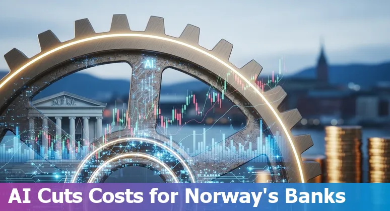 Illustration of AI-driven banking processes and virtual agents in Norway