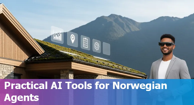 Illustration showing AI tools transforming the real estate industry in Norway in 2025